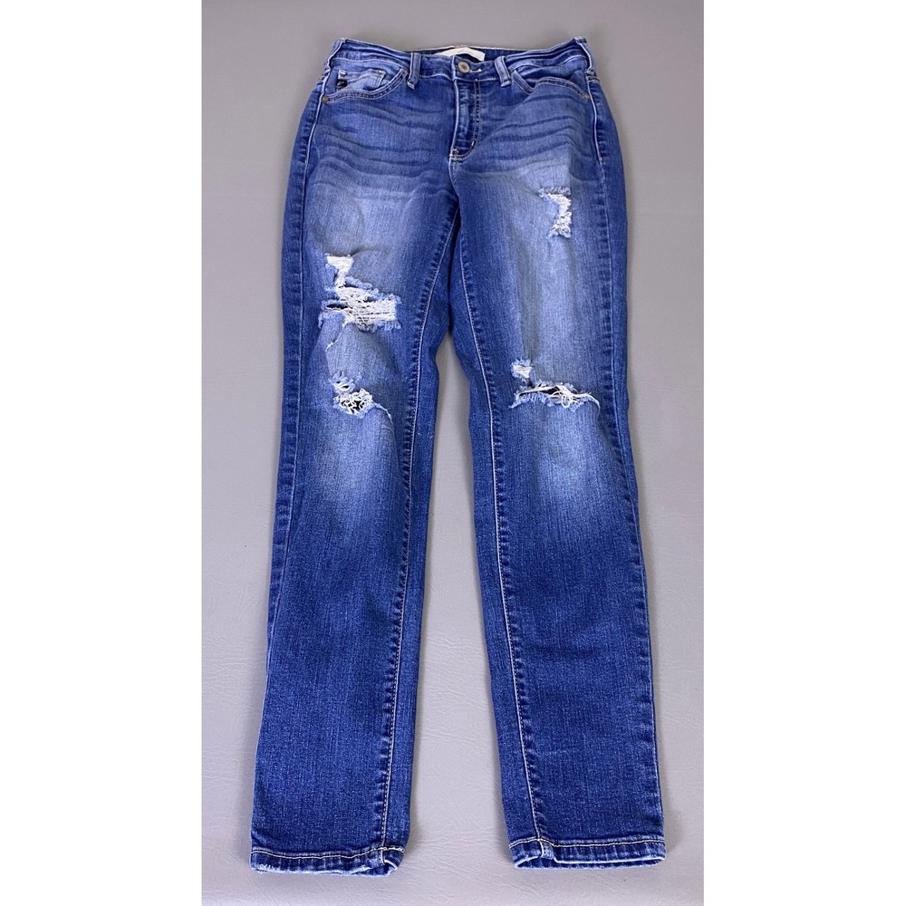 KanCan High Rise Jeans Women's Size 27‎ Blue Distressed Skinny Medium Wash